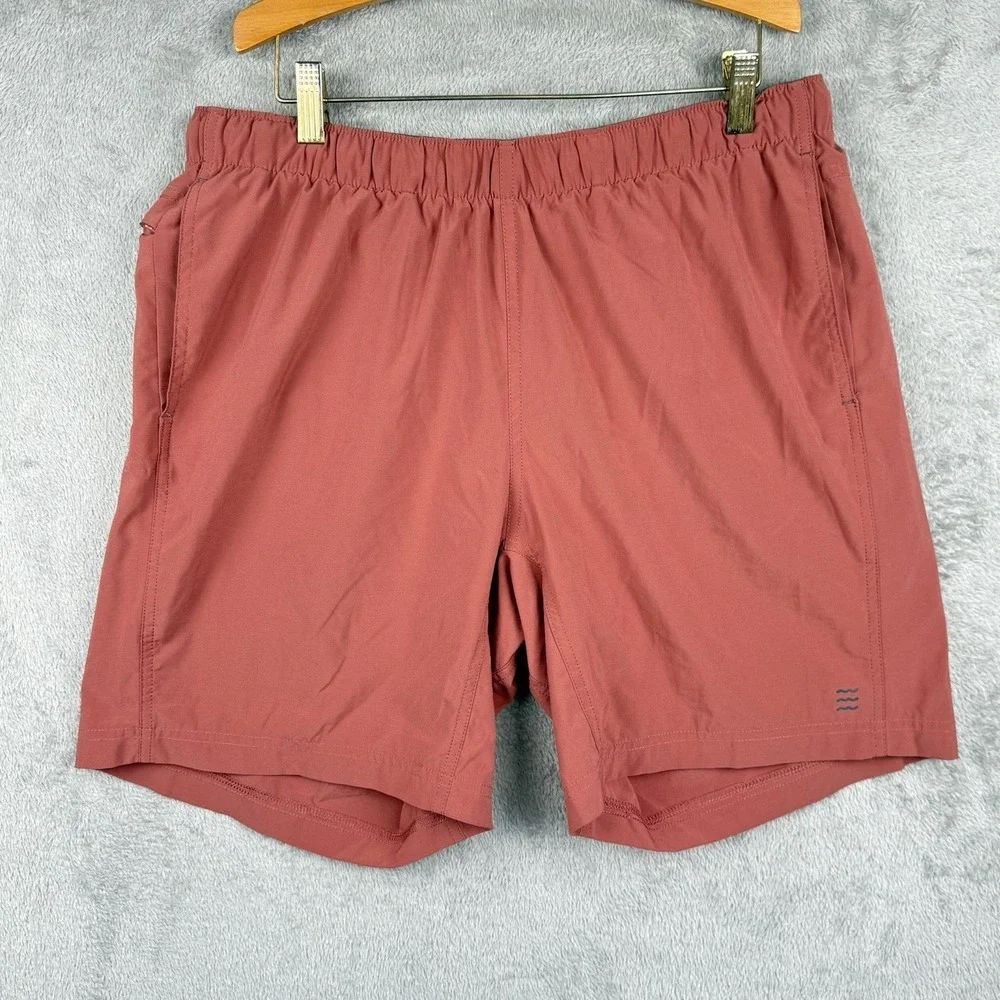 Free Fly Breeze Active Shorts Mens L Red Lined 7